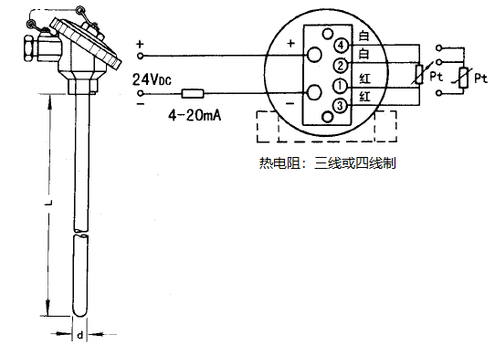 SBWZ-2481/131熱電阻一體化溫度變送器安裝圖片